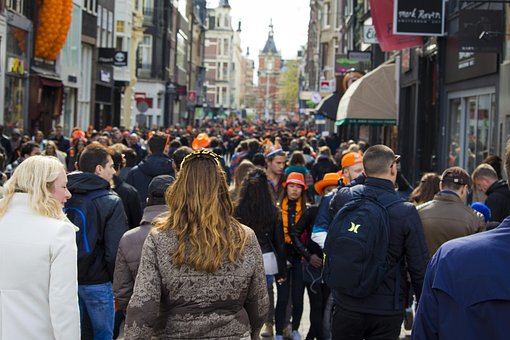 Town, Shoppers, Street Scene, People