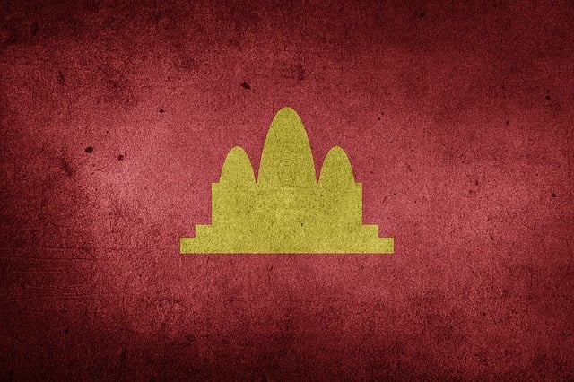 Flag, Historisk Flag, Kampuchea, Asien