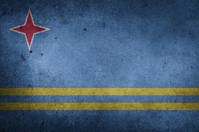 Flag, Aruba, Amerika, Caribien, Grunge