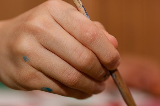 Hand, Pinsel, Malen, Zeichnen, Kunst
