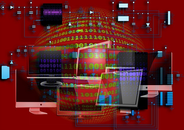 Free circuit board binary technology illustration