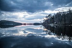 sunset, lake, beautiful