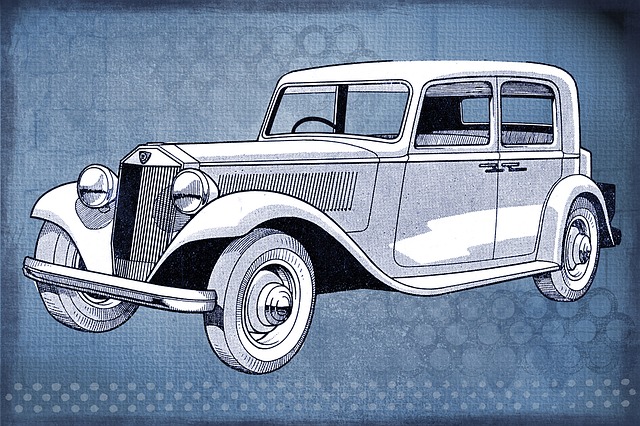 Free car vintage digital illustration