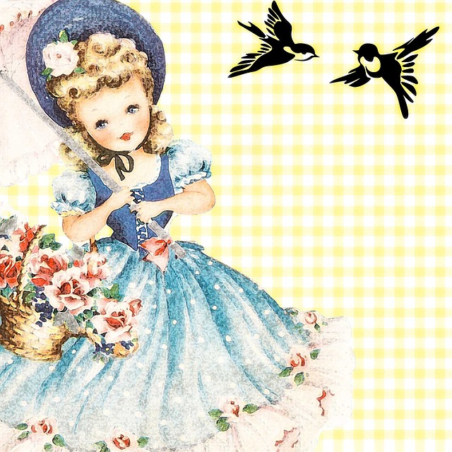 Free girl background paper illustration