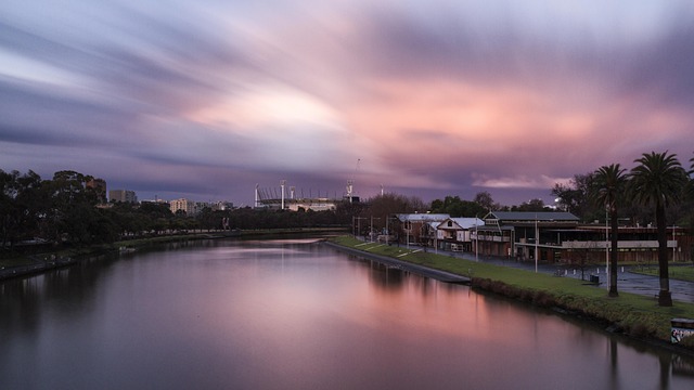 Zonsondergang, Melbourne, Yarra, Rivier