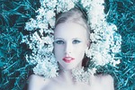 girl with flowers, photoshoot, hair