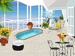 balcony, patio, flowers