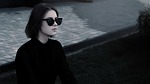 fashionable girl, in glasses, in the black