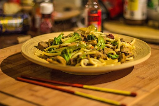 Udon, Wok, Bambus
