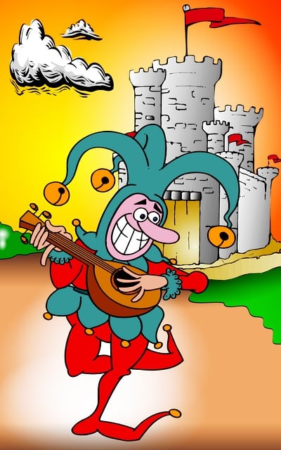 Free jester joker castle illustration