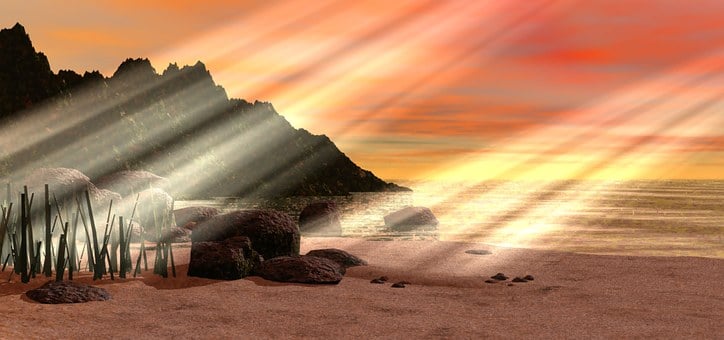 Free Beach Sun Rays illustration and picture