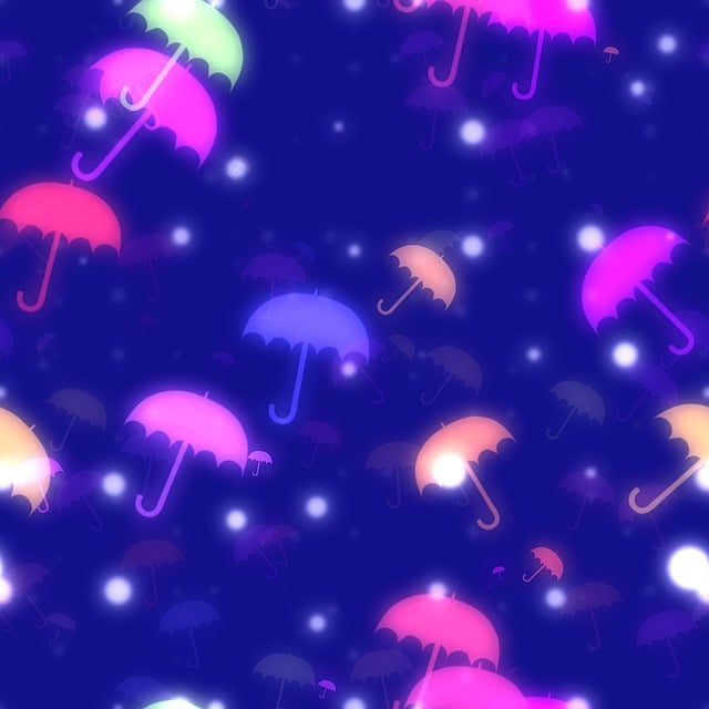Free umbrella bokeh background illustration