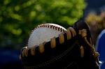 ball, glove, baseball