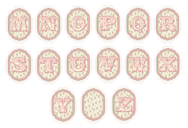 Free shabby chic alphabet tag illustration