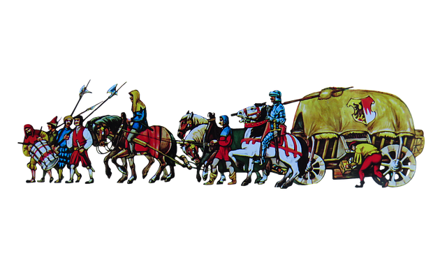 Free merchant train nuremberg middle ages illustration