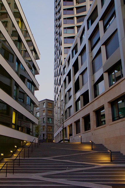 Arkitektur, Facade, Moderne, Aftenlys