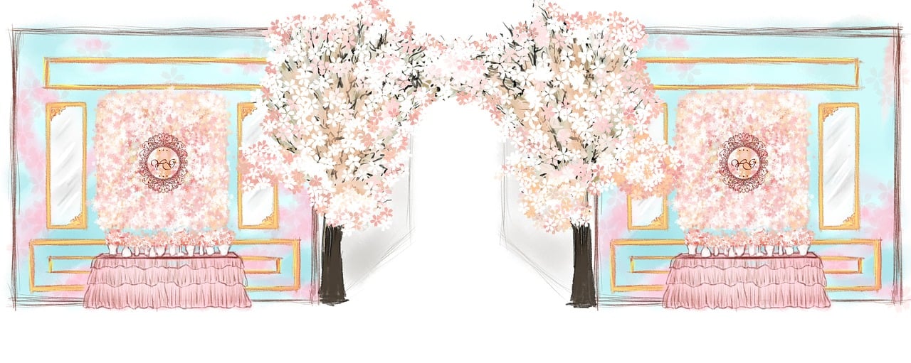 Download free HD stock image of Wedding Hand Painted Free wedding hand painted design illustration