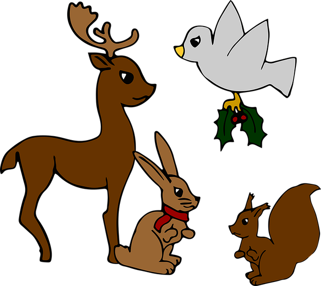 Free Christmas Animals vector and picture