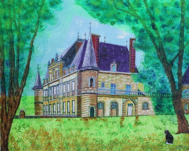 Free chateau landscape monument illustration