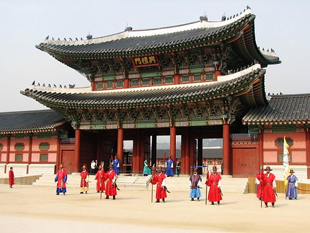 Gyeongbokgung, Palast, Süd, Seoul, Korea