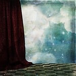 curtain, stars, clouds