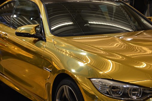 Auto, Bmw, Goud, Luxe, Metalen