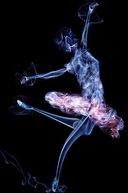 Free to dance smoke figure illustration
