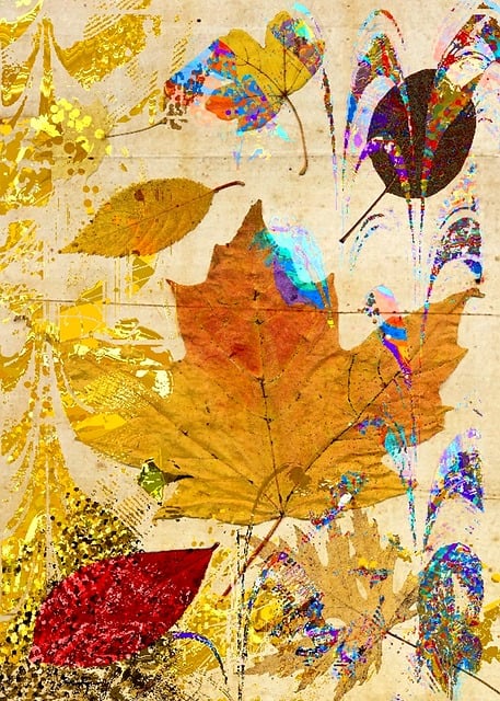 Free leaf collage autumn leaves illustration