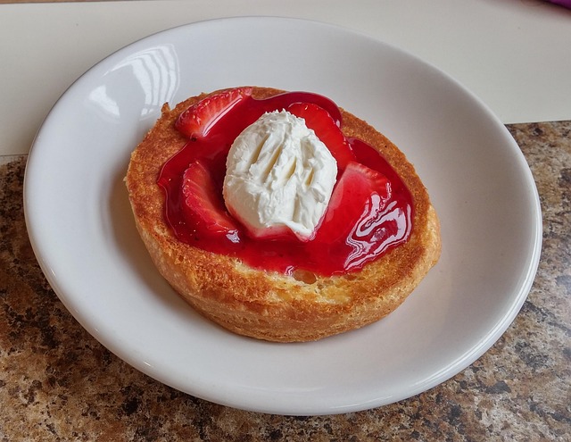 Galleta, Fresa, Crema, Postre
