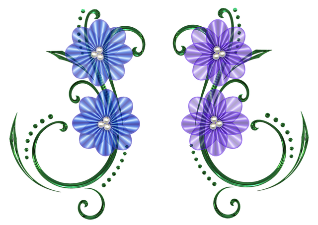 Free flower pearls design illustration