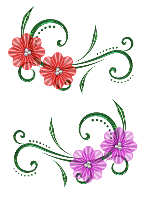 Free flower pearls design illustration