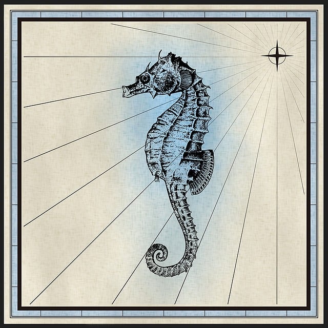 Free seahorse fish animal illustration