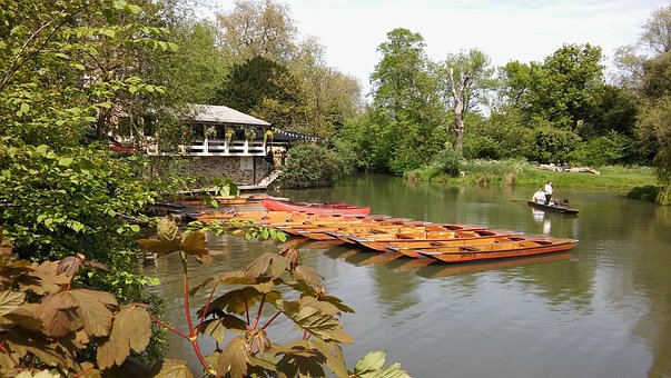 Cambridge, Uk, Punts, English Cambridge, Uk, Punts, English