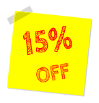 fifteen percent off, discount, sale