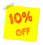 ten percent off, discount, sale