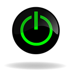 black power button, power button, button