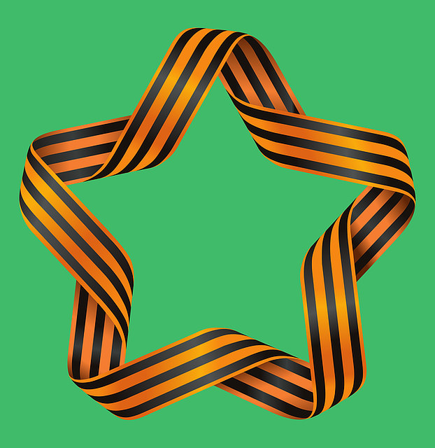Free st george ribbon star ribbon vector