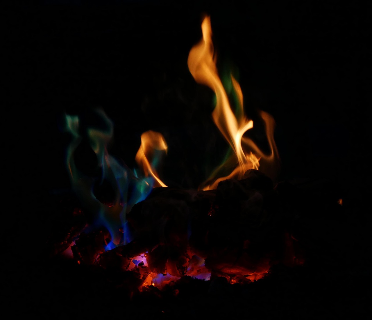 Fire Multicoloured Embers - Free photo on Pixabay