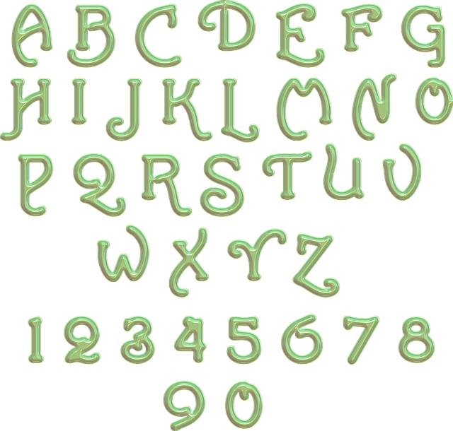 Free alphabet letters numbers illustration