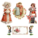 children, stickers, cutouts