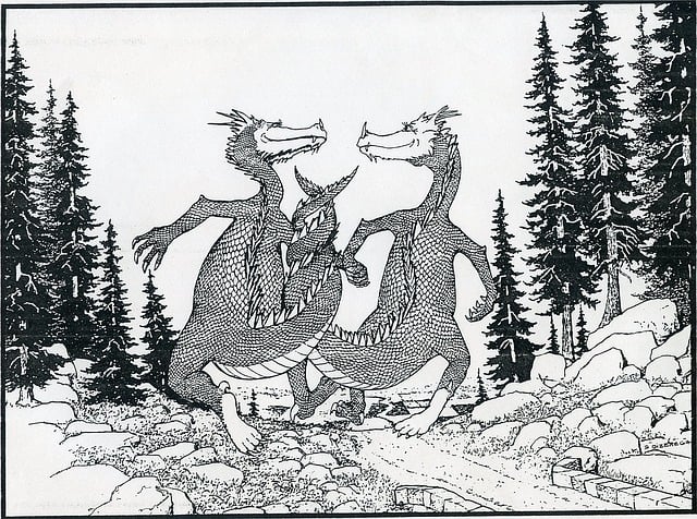 Free dragons love cartoon illustration