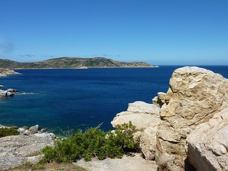 Corsica, Rocha, Mar, Pamorama, Costa