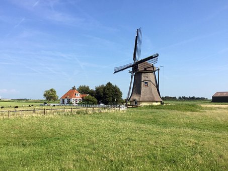 Mühle, Niederlande, Himmel, Grün, Wind