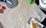 background, cutting board, pizza cutter