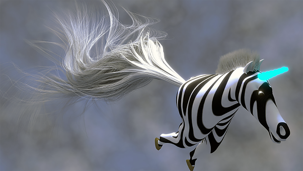 Zebra, Enhjørning, Blender, 3D Render
