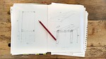 sketch, book, signs