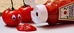 tomatoes, ketchup, sad