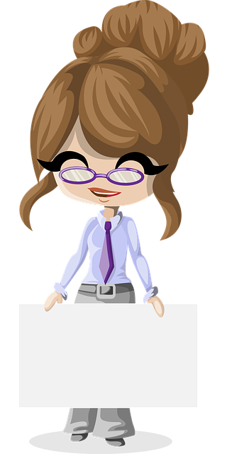 Free business girl board glasses vector