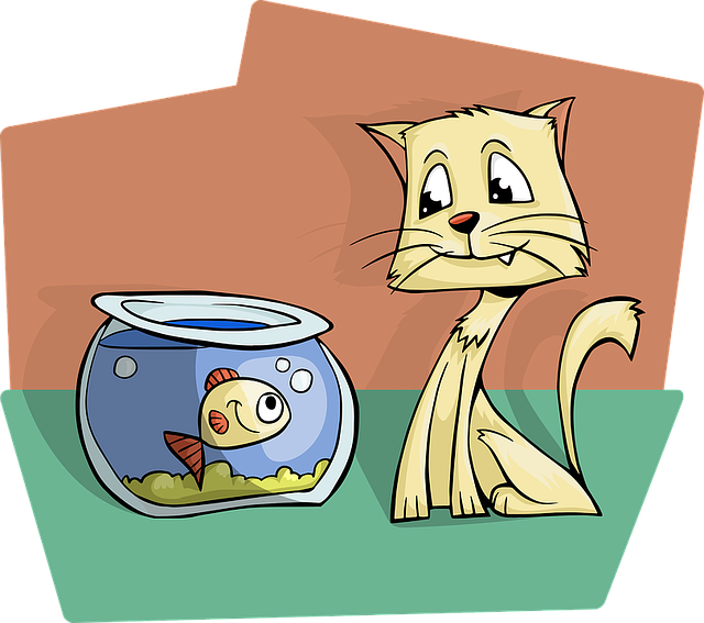 Free cat kitty aquarium vector