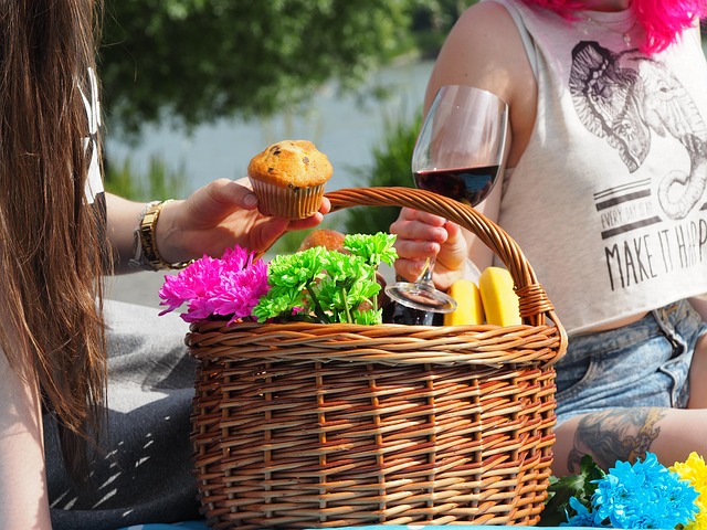 picnic, basket, colors, wine, red wine, women, girls, party, leisure, picnic, picnic, picnic, picnic, picnic